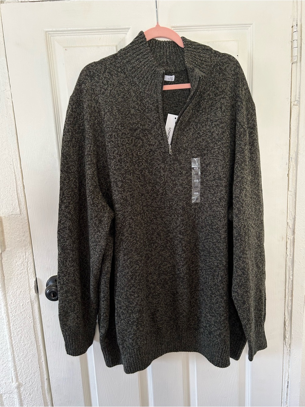 4XB Olive Green Big & Tall Sonoma Goods for Life Quarter-Zip Sweater, Men's